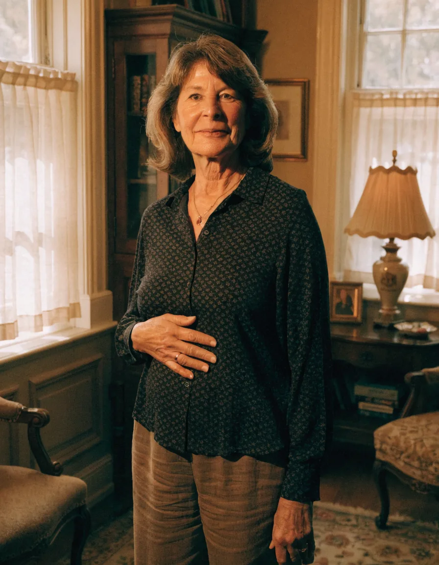 Dana Holcomb, founder, in a sunlit sitting room
